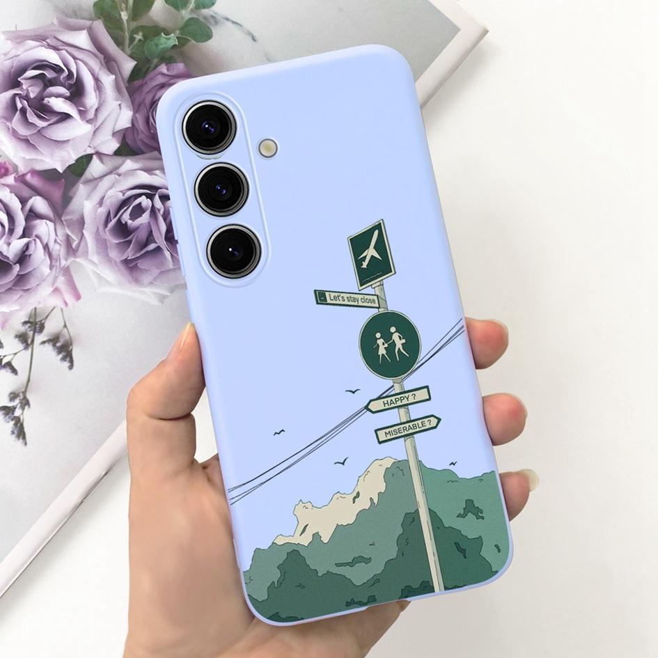 For Samsung Galaxy S24 Plus Case Lovely Yellow Duck Astronaut Matte Silicone Soft Cover For Samsung S 24 S24 Ultra S24+ 5G Funda