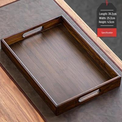 Rechteckiges Serviertablett aus Holz im japanischen Stil