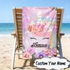 Custom Name Unicorn Fantasy  Microfiber Beach Towel Super Soft & Absorbent for Bath, Beach, Travel  Bath Time Accessory, Fan gifts