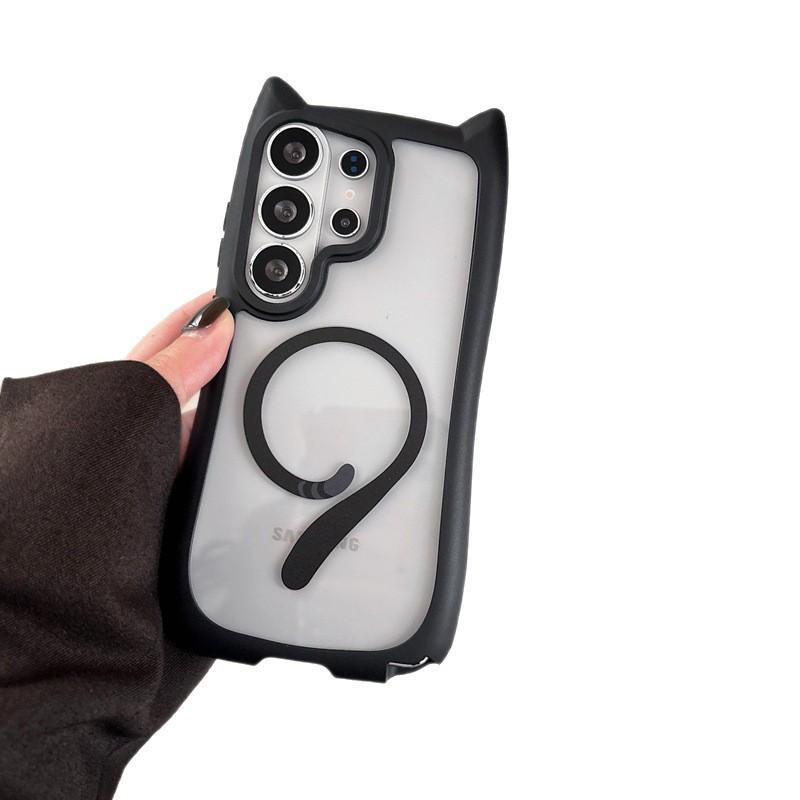 New Cat Ear Magnetic Suction S11 Mobile Phone Case Samsung S11Ultra Protective Case S11edge Acrylic S11/11