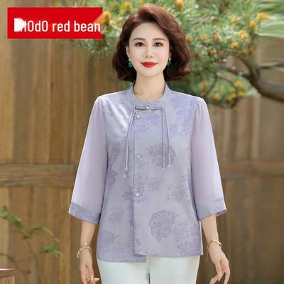 Bluză cu mâneci trei sferturi și set în stil chinezesc nou