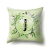 Polyester Pillowcase Car Decoration Small Fresh Green Leaves 26 English Letter Printing Pillow Cushion Cover