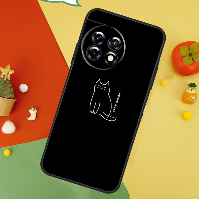 Minimalistisches Katzen Case Für OnePlus 9 10 Pro 11 12 13 15 13T 13R 12R 10T 8T Nord 5 CE 2 3 4 Lite N20 N30 Hülle