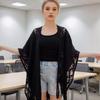 Cárdigan Chal Versátil con Borlas: Elegante Ropa Exterior Holgada Calada para Primavera, Verano y Otoño.