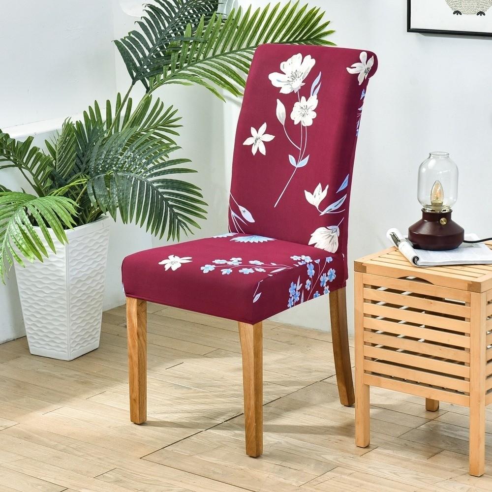 Printed Chair Slipcover Removable Stretch Seat Cover Retro Chair Cover  Restaurant Use