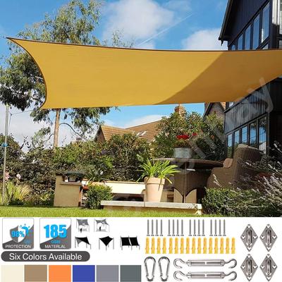 Abrigo solar à prova d'água, jardim, sombra, vela, pátio, protetor solar, cobertura, anti-UV, quadrado, camping, caminhada, lona com kit de ferragens