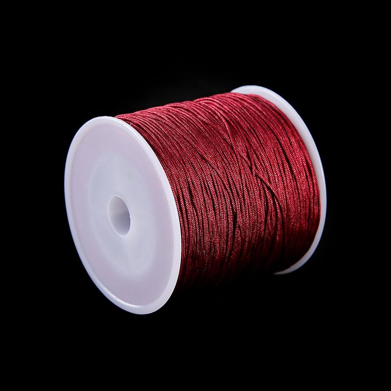 Rot Nein. 72 Baumwollgarn: 30m Handgeflochtenes Seil, 0,8mm für Armbänder, Halsketten, Perlenarbeiten, DIY-Zubehör