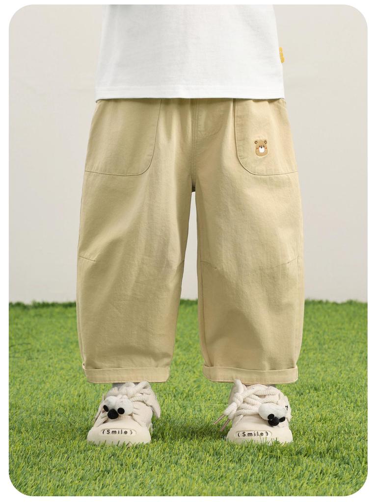 Kaka Panda Children's Spring & Autumn Woven Trousers for Boys and Girls
