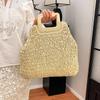 Elegant Female Square Shopper Totes Summer High-quality Straw Bag Women's Designer Large Capacity Handbag Woven Travel Beach Bag