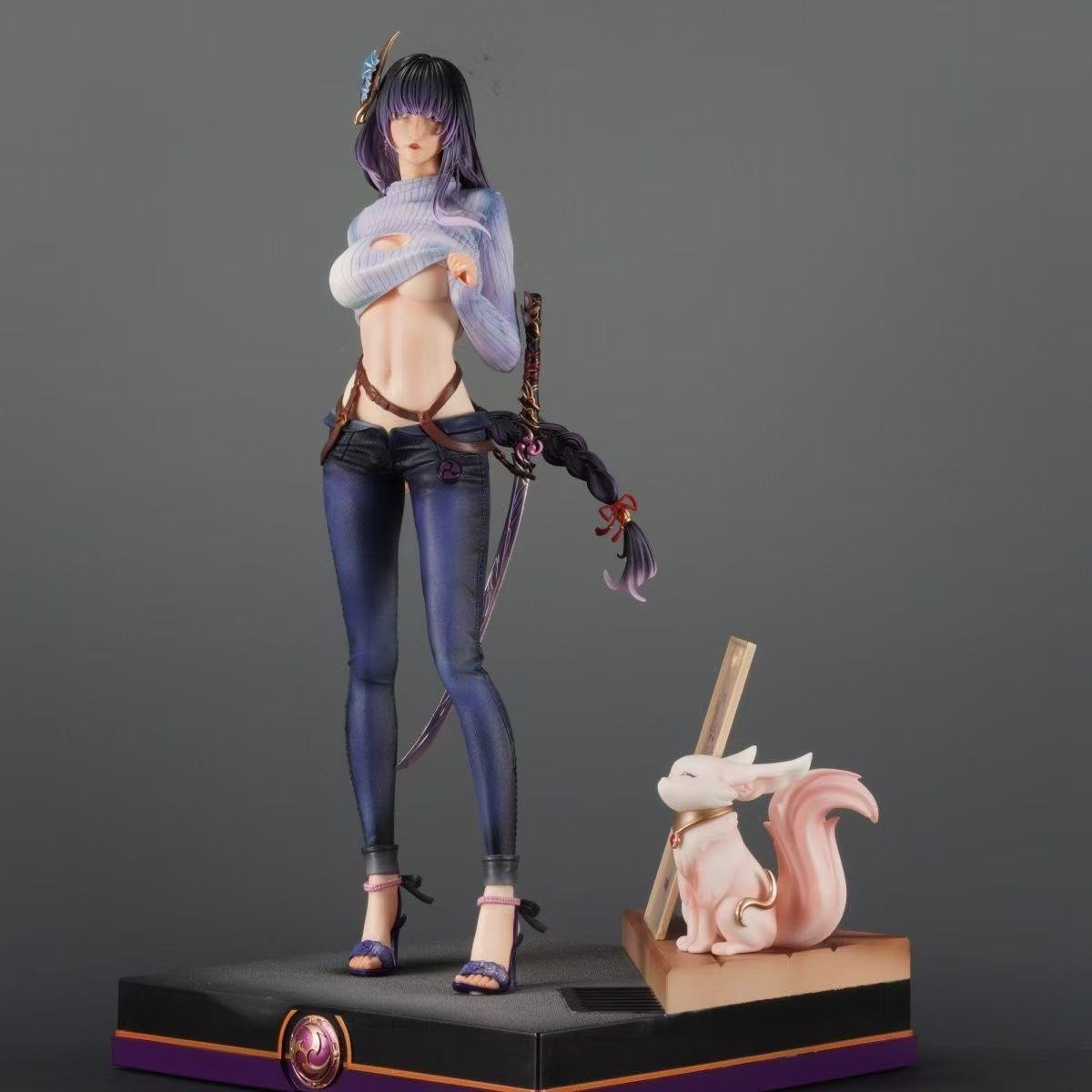 51cm miHoYo Genshin Impact Modell Raiden Ei Beelzebul Anime Mädchen PVC Actionfigur Spielzeug Spiel Statue Sammlerfigur für Erwachsene Puppe With Retail Box
