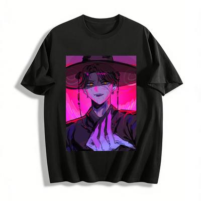 Dark Style Mysterious Curse Pattern Heterochromia Character Print T-shirt Niche Subculture Loose Top Pure Cotton T-shirt