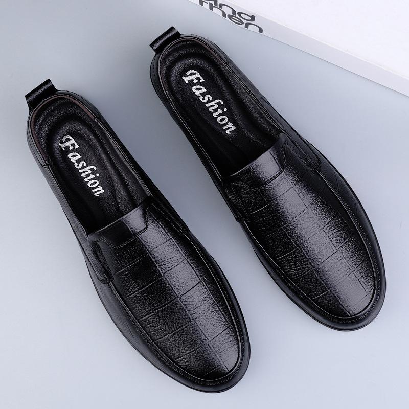 Men's Cowhide Loafers - Slip-on Driving Casual Business Formal Leather Shoes for Spring & Autumn