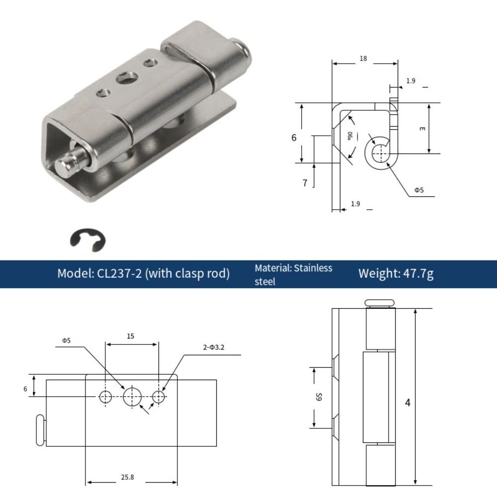 Plug Type Distribution Box Welding Hinge Iron Stainless Steel Hinge  Electrical Control Switch