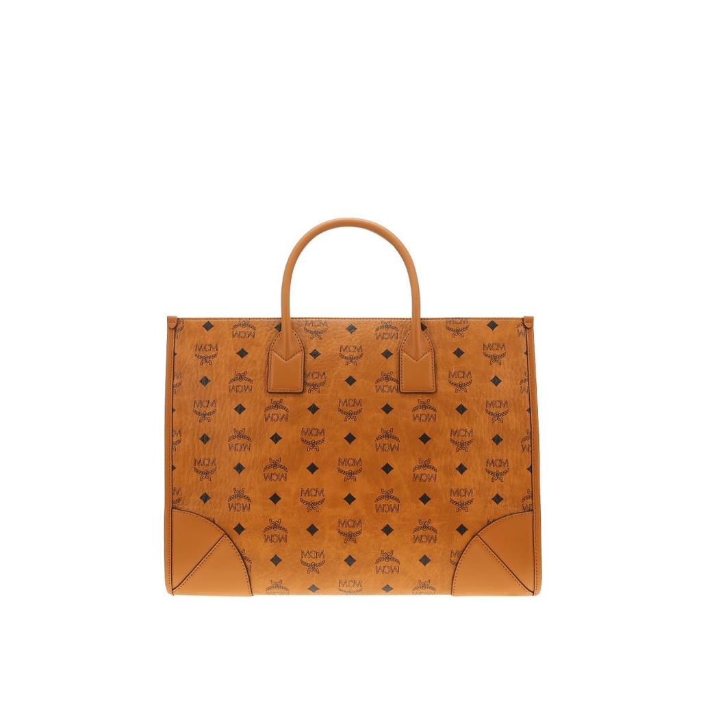 MCM Leather Handbag Large Women's Brown & Cognac MWTCSBO02CO001