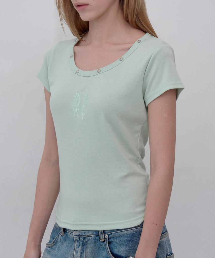 Lekim Lwe Studded T-Shirt (Mint)