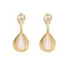 New Vintage Marble Opal Stone Big Stud Earrings Women Fashion Temperament Ear Stud Circle Pearls Stone Jewelry