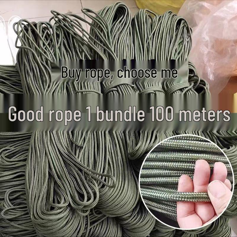 Durable Wear-Resistant Army Green Nylon Rope for Clotheslines and Tie Downs