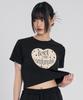 SLOW RECORD HOUSE Fill More Hart Crop Short Sleeve T-Shirt_Black