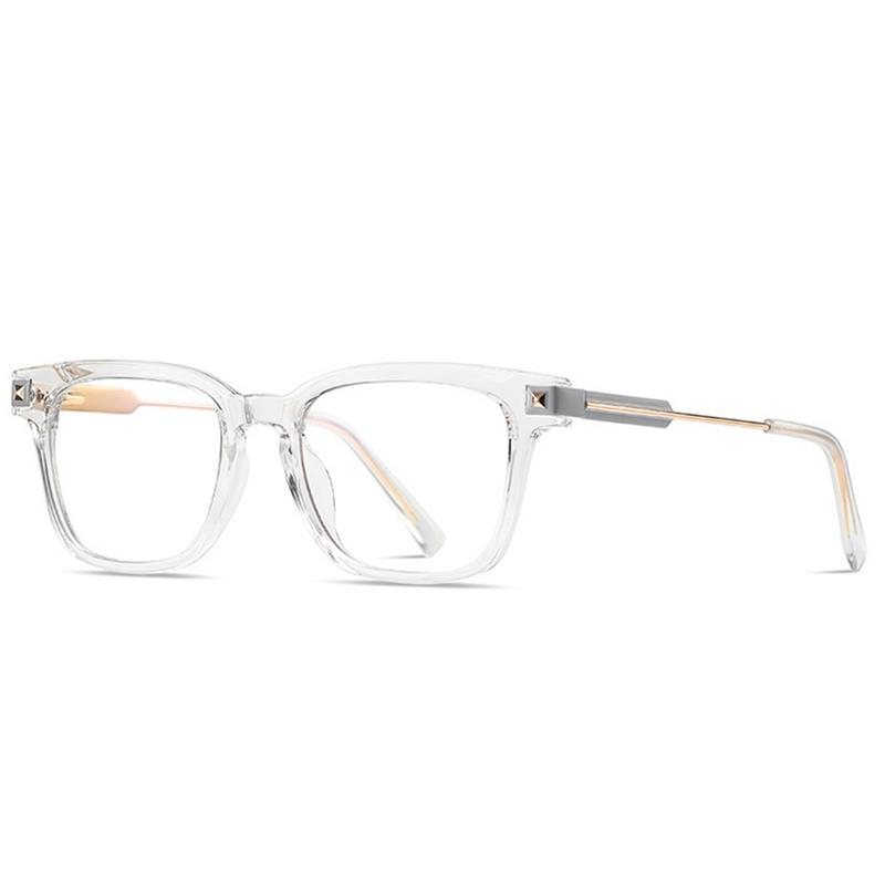 Men Square Frame Metal Bow Glasses New Style Flat Top Optical Prescription Eyeglasses with Insertion