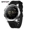 SANDA Digital Watch Men Sport Male Electronic Wristwatch Luxury LED Stopwatch Alarm Calorie Step Counter Waterproof Clock 9064