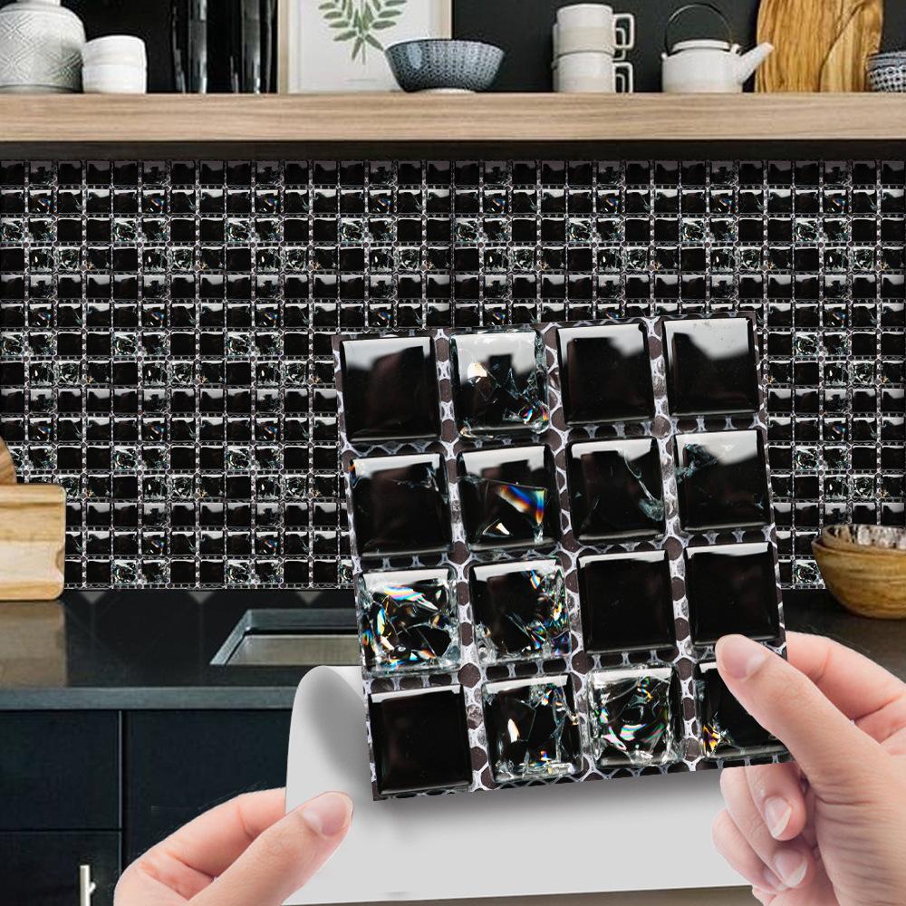 30 Stück Marmormosaik-Fliesen Wandaufkleber-Transfers Flache 2D-bedruckte Abdeckungen für Küche Badezimmer Abziehen & Aufkleben Wasserdichte Kunst-Wandmalerei