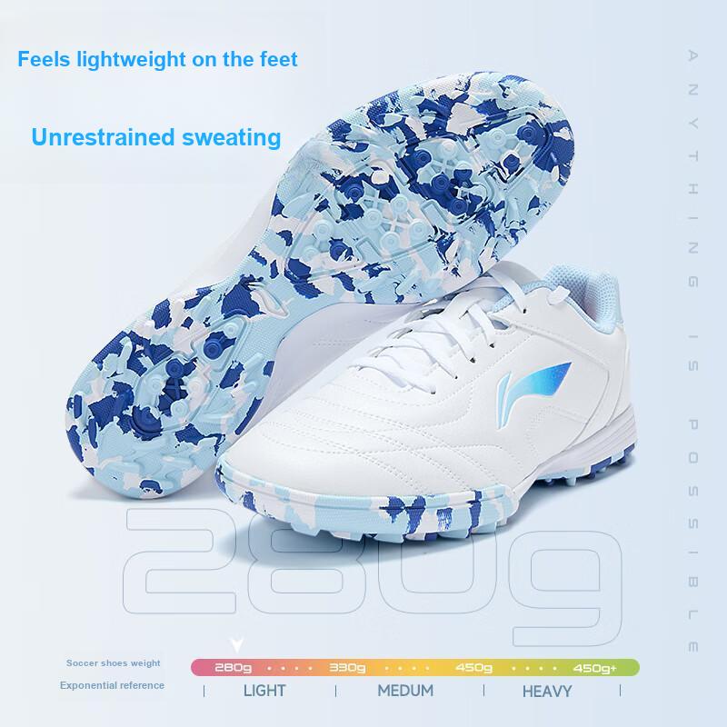 New LiNing Slip Resistant Cushioning Abrasion Resistant Breathable Low Top Soccer Shoes Kids' YSTU057-2