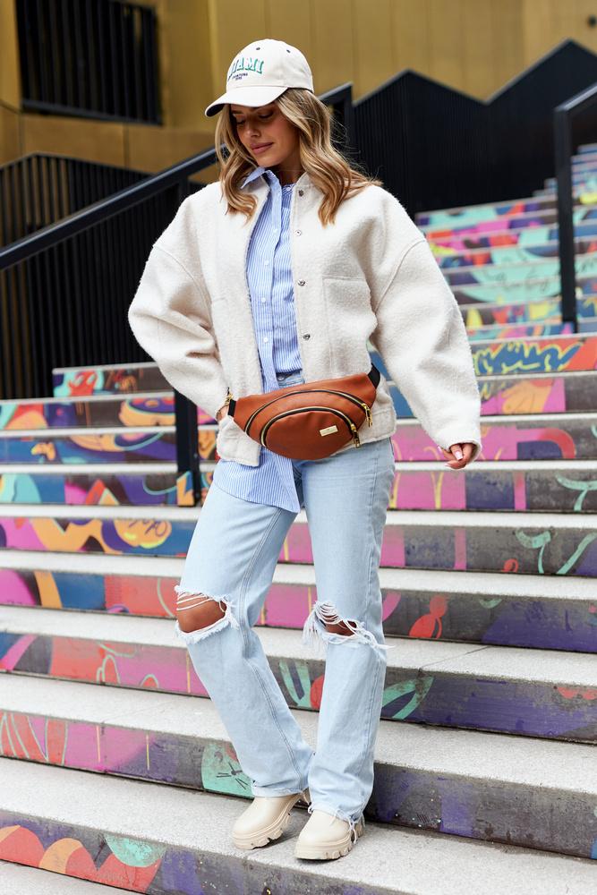 Classic women's hip bag made of eco-friendly material - Peterson