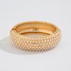 DIEZI Exaggerated Imitation Pearl Cuff Wide Bangles For Women Men Vintage Heavy Geometric Metal Spring Bangle Bracelet Jewelry