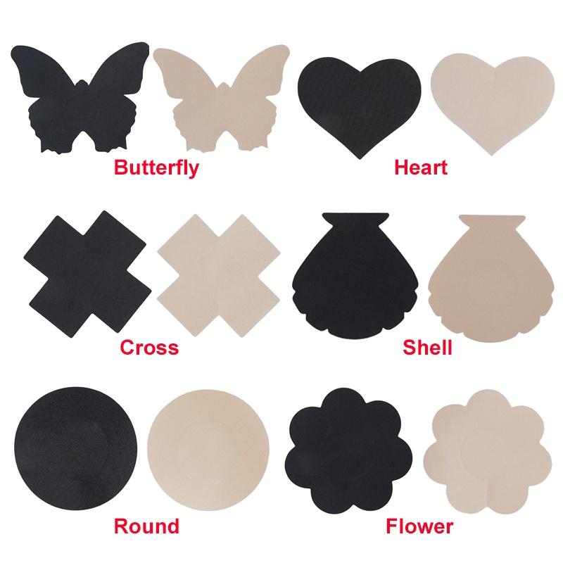 10Pieces=5Pairs Butterfly Flower Self Adhesive Breast Lift Bra Petal Nipple Cover Pad Strapless Bra Pasties