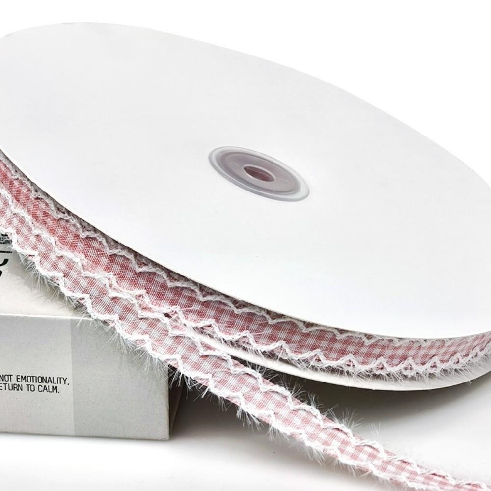 Frayed Edge Checkered Ribbon 1cm Width Fabric Binding Tape Creative Wavy Edge Ribbon  DIY Bow Craft