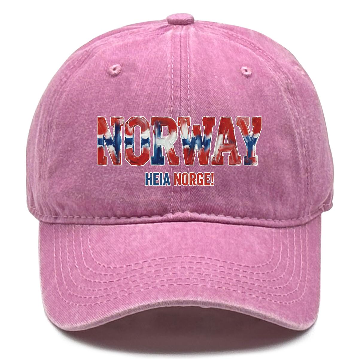 

НОРВЕГИЯ HEIA NORGE Кепка-панама с принтом флага, Регулируемая бейсболка Snapback, Простая, Повседневная, Легкая, С потертостями, Кепка-дадхэт as the picture розовый