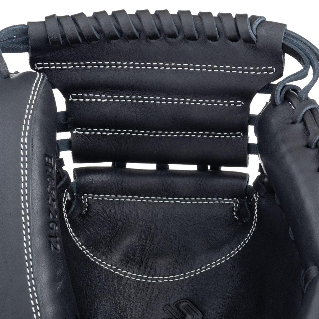 ZETT Soft Steer Baseball BRC352612 Catcher's Mitt, Right-Handed Throw, Black,