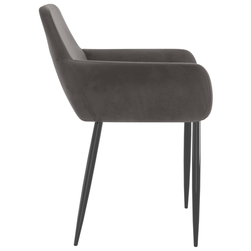 Dining Chairs Set of 4 Dark Gray Velvet