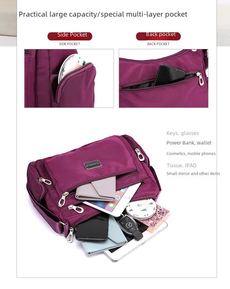 2024 Women's Multi-layer Large Capacity Lightweight Oxford Bag - Shoulder, Messenger, or Backpack