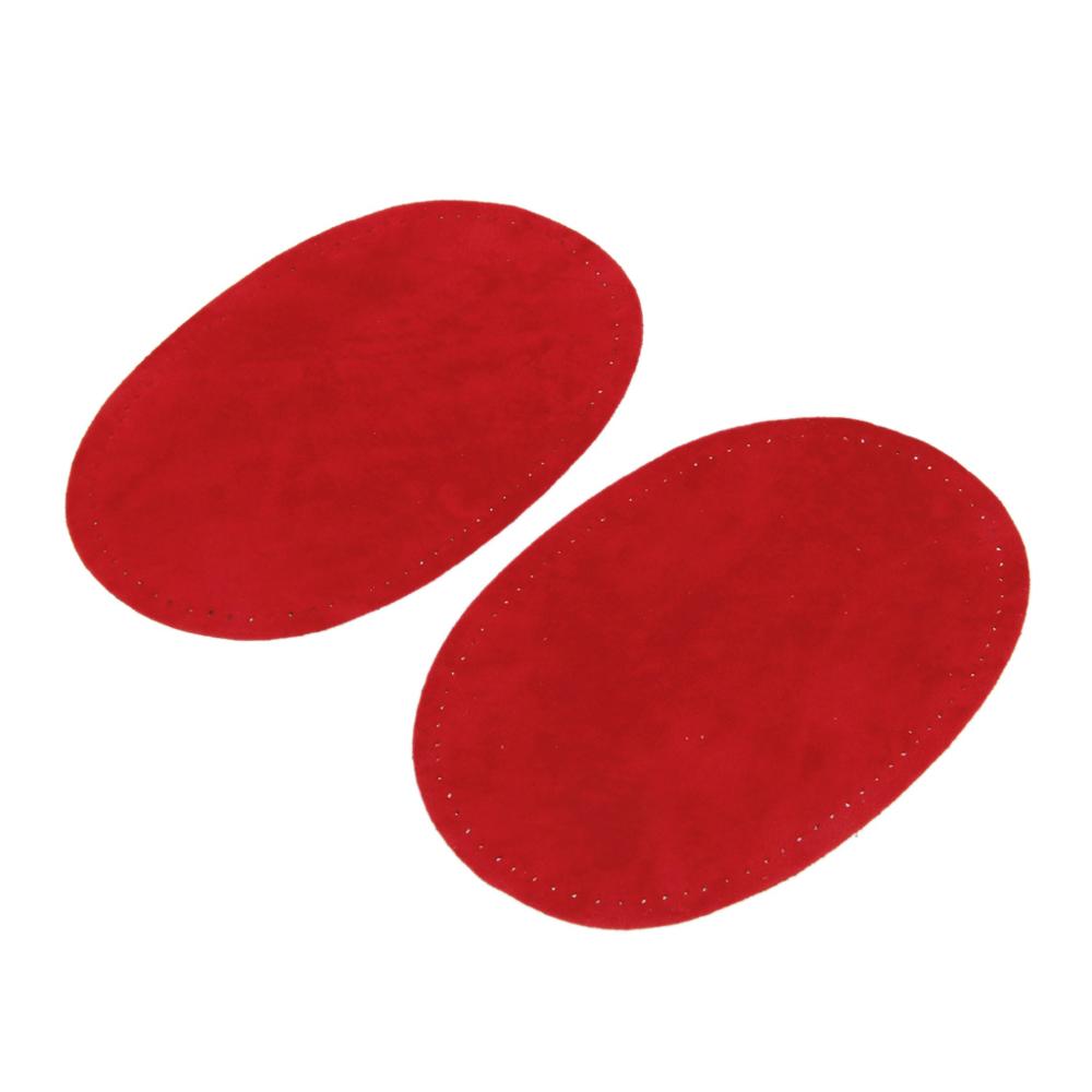 

4pcs Oval Suede Cowhide Elbow Knee Velvet Patch Iron On Patches for Sweater Repair Clothing Bag Jeans Garment Sewing Accessories красный