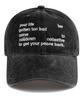 Bichiseuaenkeulim Your Life Stone-Washed Ball Cap-Charcoal