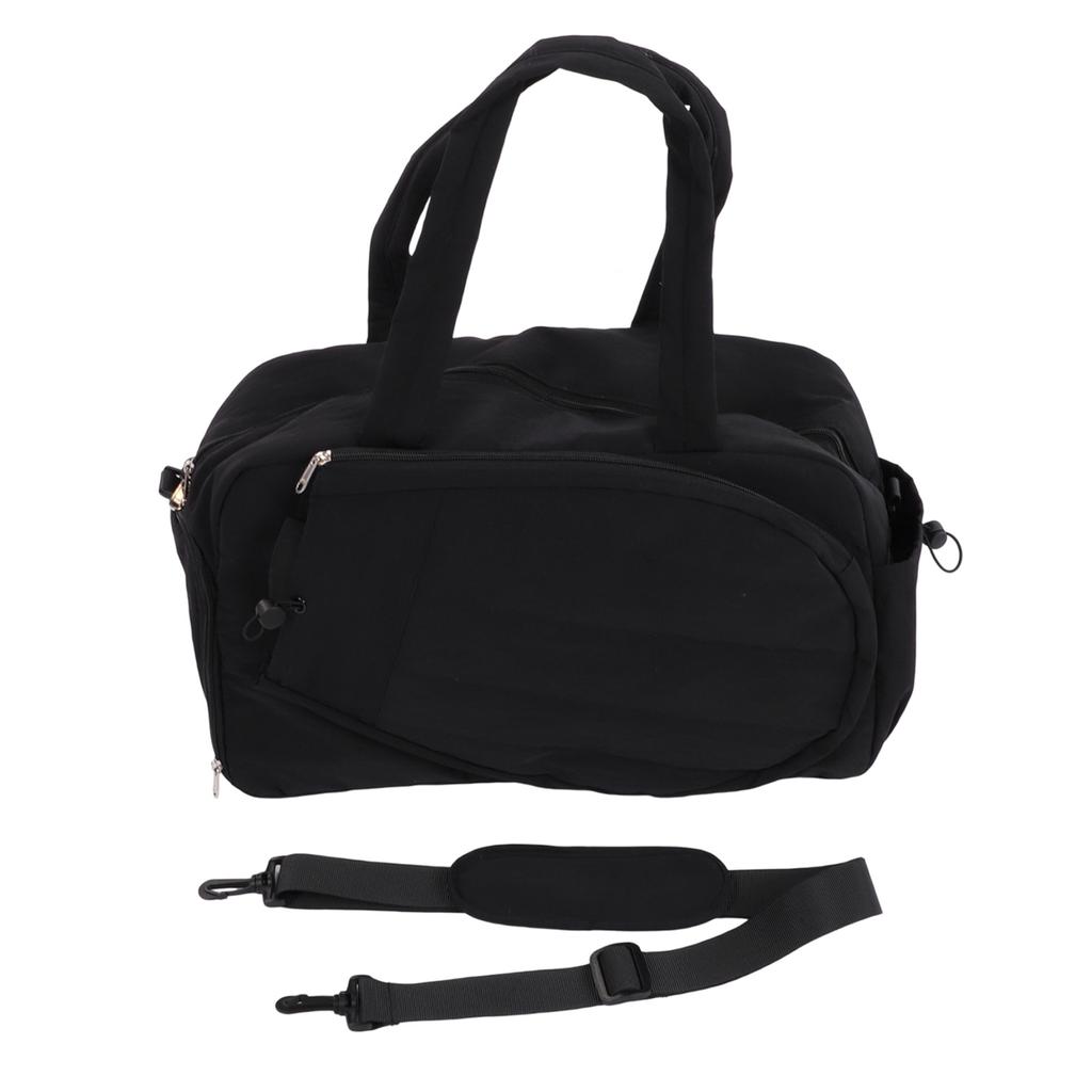 Tennis Bag with Shoe Compartment Shoulder Strap 42L Large Capacity Waterproofing Badminton Bag Handbag for Gym Black