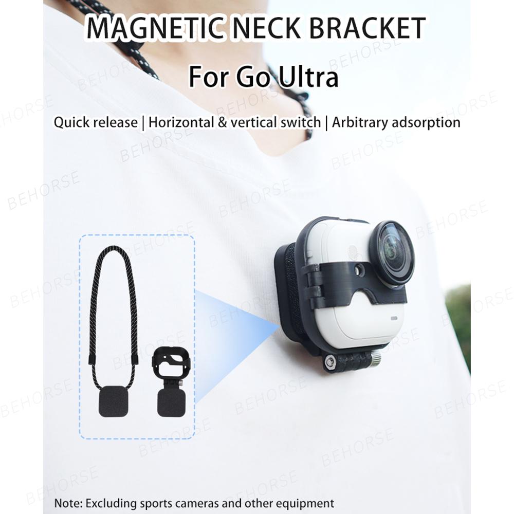 Magnetic Neck Strap Mount For Insta360 GO Ultra Desktop Stand Adjustable Angle Bracket For Insta360 GO Ultra Camera Accessories