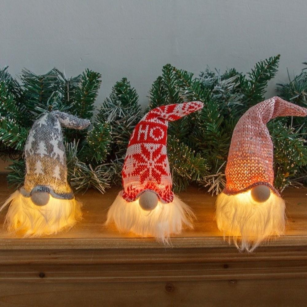Cartoon Christmas Luminous Pendant Exquisite Christmas Gnomes Plush Doll Merry Christmas Decor