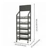Snack Storage Rack Floor Standing Metal Display with Hooks Mobile