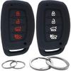 GFDesign 2 Pcs Silicone 4 Buttons Key Fob Cover Remote Case Keyless Protector Compatible with 2019 2018 2017 2016 2015 2014 2013 Hyundai Elantra
