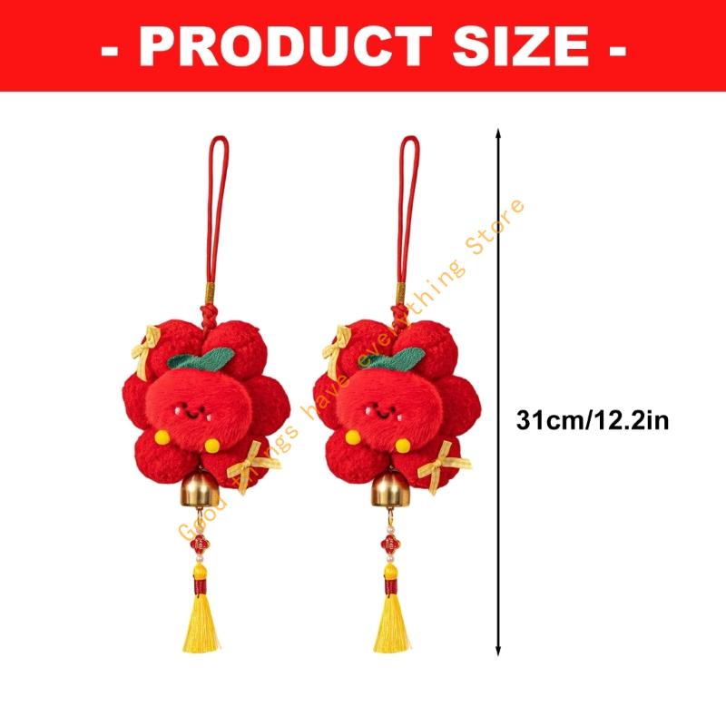 2pcs Festival Plush Door Hangers For Chinese New Year Spring Festival Ornaments for Entrance Living Room 55KF