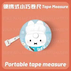 Kawaii Miffy Rabbit Tape Measure Cute Cartoon and Anime Peripheral Three-gauge Measuring Ruler Soft Leather Ruler Home