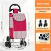 Foldable Shopping Trolley Portable Grocery Hand Cart with Oxford Cloth Bag
