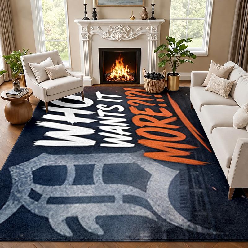 Detroit Tigers Carpet Door Mat for Living Room or Bedroom Protective Mat Under Chair Office Decoration Christmas Gift Birthday Present