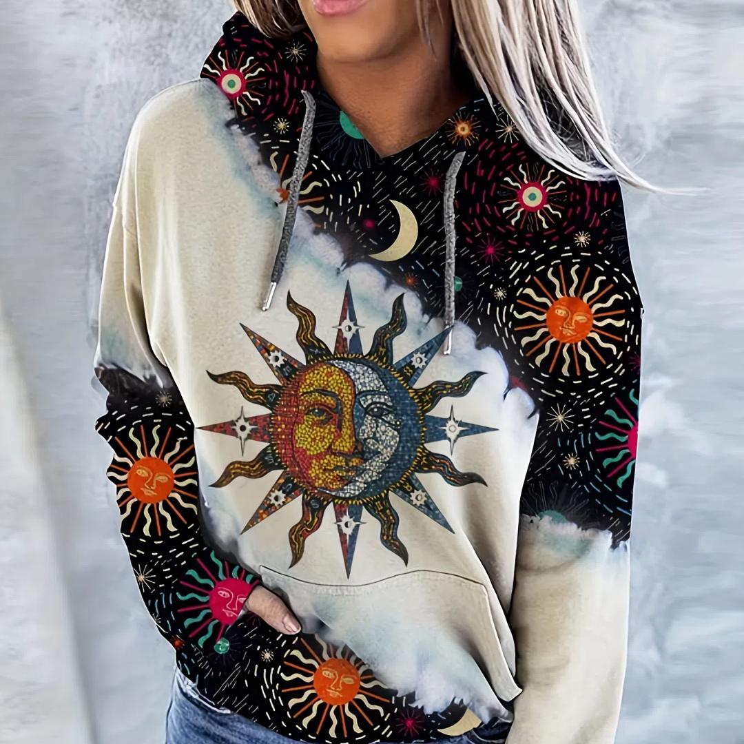 

Женская толстовка с капюшоном Moonlit Forest со шнурком - 6XL