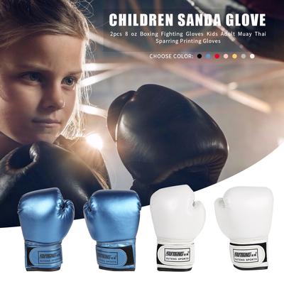 2Pcs Kids Boxing Gloves PU Leather Kickboxing Gloves Breathable Muay Thai Mitts Taekwondo Mitts for Boys Girls Youth