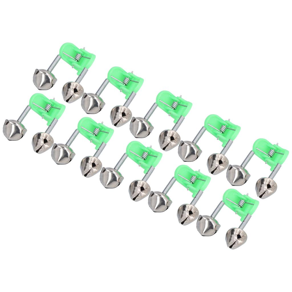 10PCS Lot Rod Tip Clamp Bells Fishing Pole Fish Bite Lure Alarm Alert Twin Bell Ring Clip