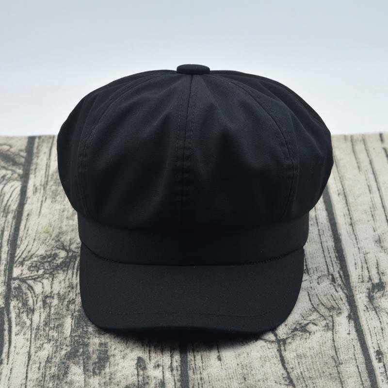 Thin Canvas Octagonal Hat Women'S Literary And Retro Versatile Duck Tongue Beret Temperament Newsboy Hat Simple Spring And Summer