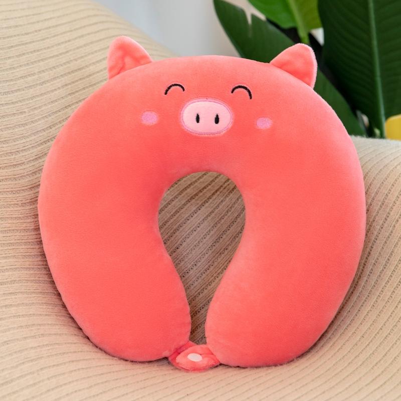 U-shaped Pillow Adult Children Travel Pillow Soft Short Plush Cartoon Portable Outdoor Nap Flight Neck Pillow Nursing Cushion